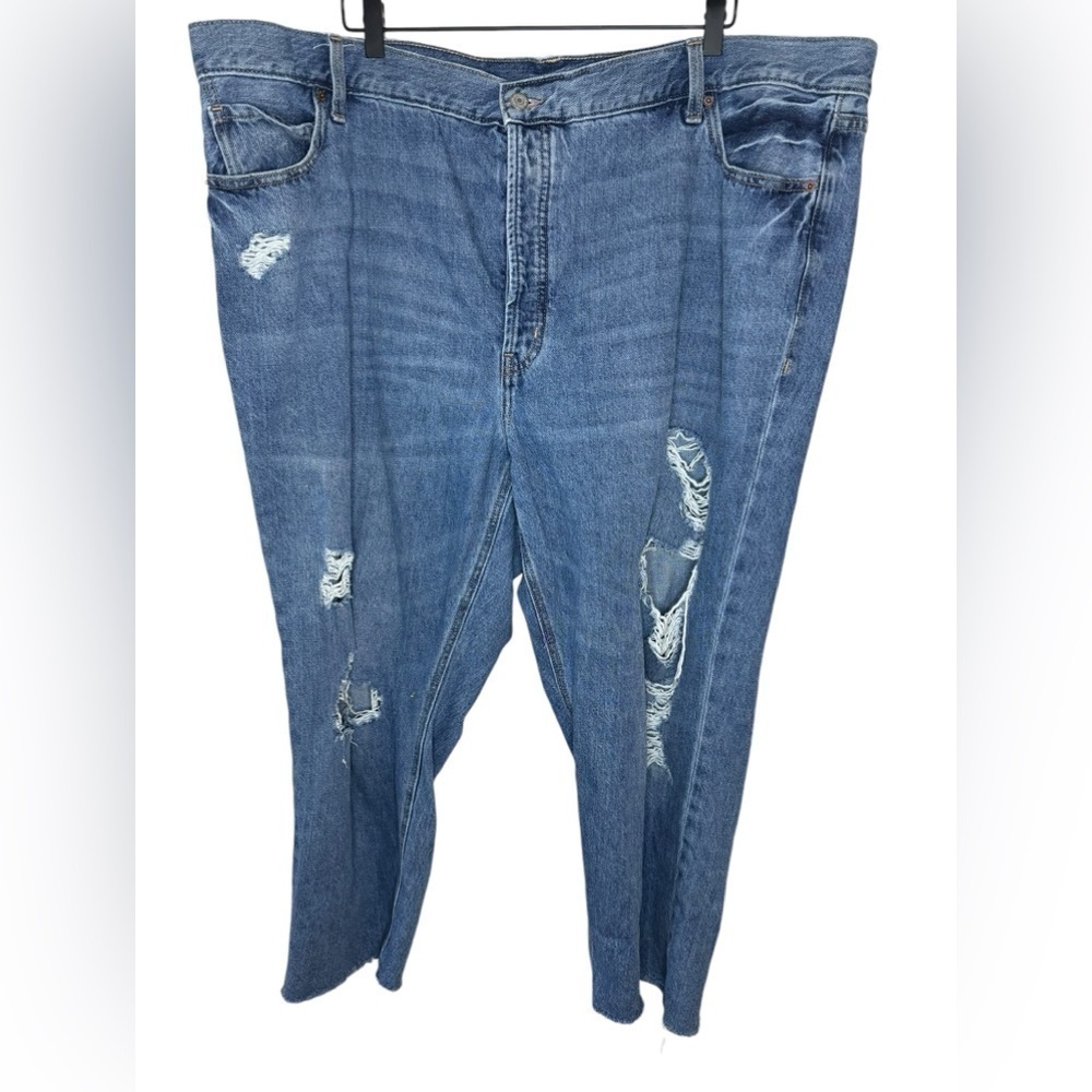 Old Navy High Rise Distressed Slouchy Straight Jeans Size 24
